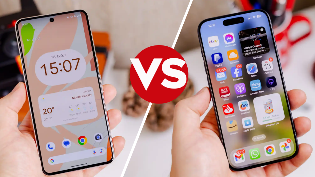 Comparativa visual iPhone frente a Android