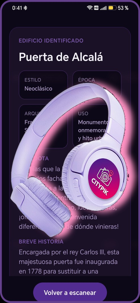 Citypik audio guide for a building